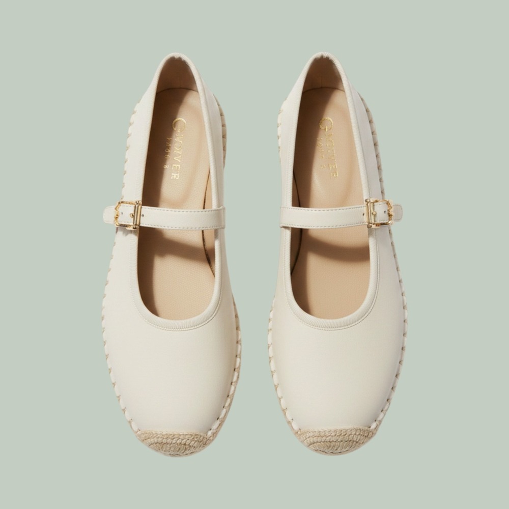 Michael Kors‎ Women's Lynn Ballet Espadrille Flat cream leather buckled size 9
